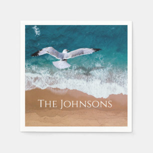 Seagull over the Sea Shore Napkin