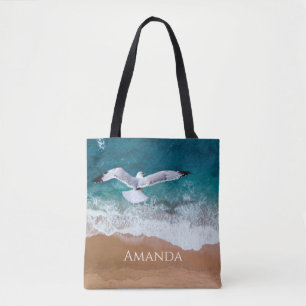 Seagull over the Sea Shore Tote Bag