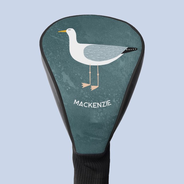 Seagull Personalised Golf Head Cover (Fun personalized custom name seagull golf head cover)