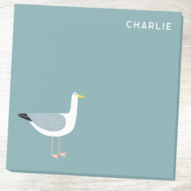 Seagull Personalised Post-it Notes (Fun Seagull personalized Post It sticky notes)