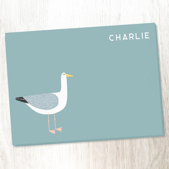 Seagull Personalised Post-it Notes (Fun personalized name seagull bird PostIt notes)