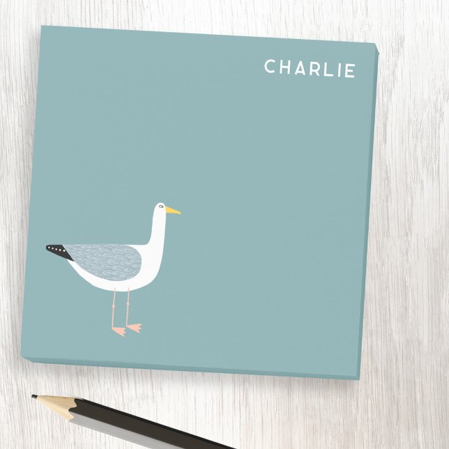 Seagull Personalised Post-it Notes (Fun Seagull personalized Post It notes)
