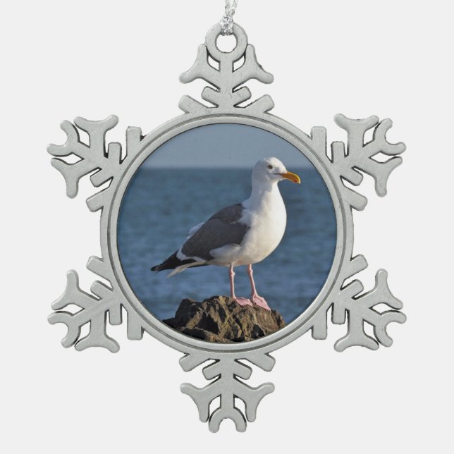 Seagull print christmas ornament (Front)