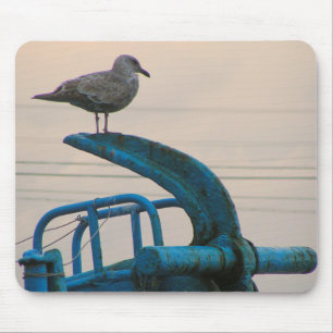 Seagull Rests On Anchor Of Ship Choshi Mouse Pad
