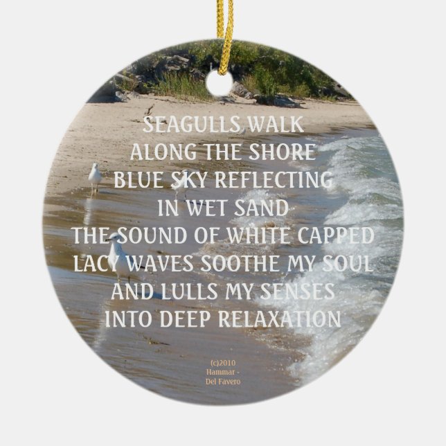 SEAGULL SHORE ORNAMENT OR PENDANT (Front)