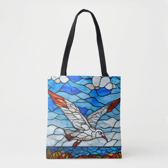 Seagull stained glass tote bag (Front)