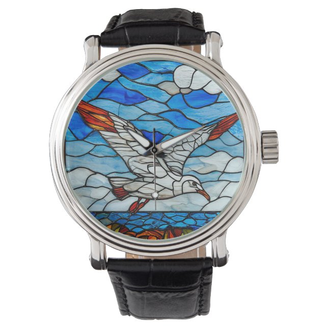 Seagull stained glass watch (Front)