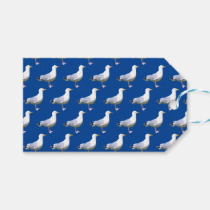 Seagull Standing Blue Gift Tags