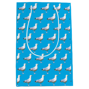Seagull Standing Blue Medium Gift Bag
