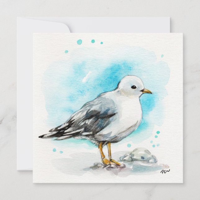 Seagull Study 1 Holiday Card (Front)