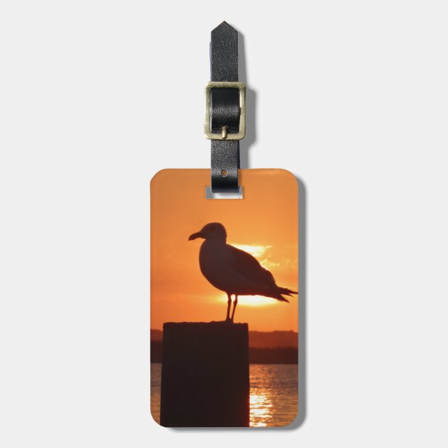 Seagull Sunset Luggage Tag (Front Vertical)