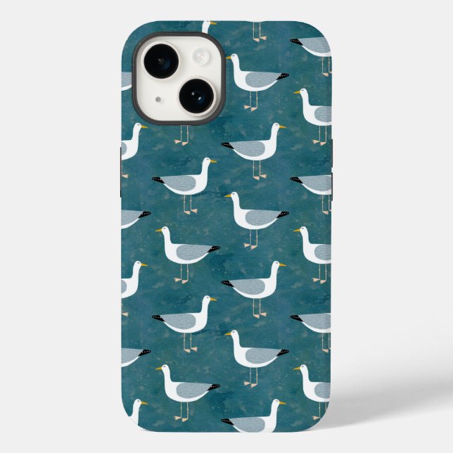 Seagull Teal Case-Mate iPhone Case (Back)
