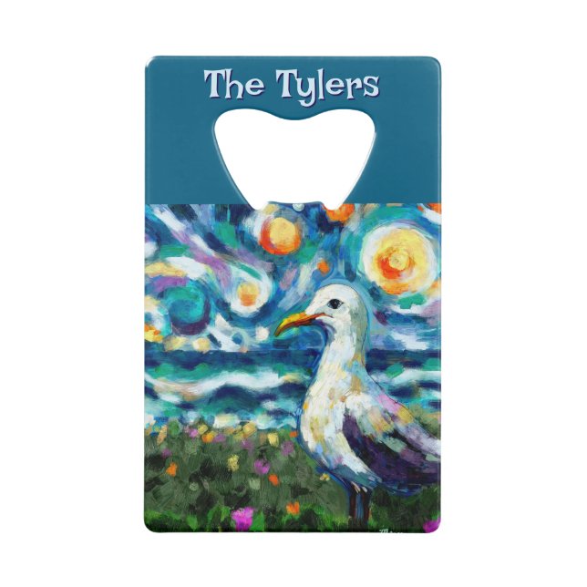 Seagull Van Gogh Style Beach Personalised (Front)
