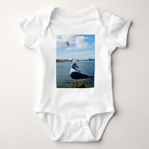 Seagull Watching Boats, Baby Bodysuit