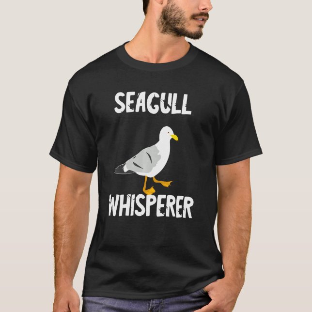 Seagull Whisperer Gull Beach Birds Harbour Albatro T-Shirt (Front)