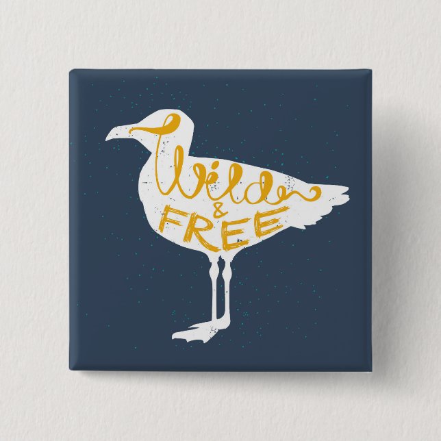 Seagull | Wild And Free 15 Cm Square Badge (Front)