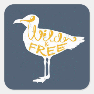 Seagull Wild And Free Square Sticker