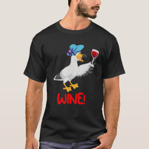 Seagull Wine North German Seagulls Sea Birds T-Shirt