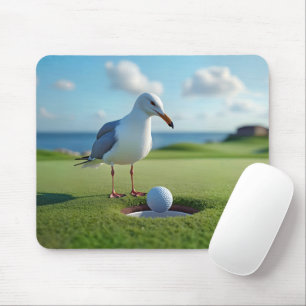 Seagull With a Golf Ball Mouse Pad