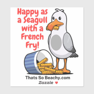 Seagull with french fry sticker wildwood boardwalk