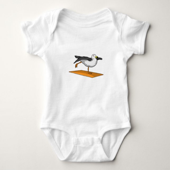 Seagull Yoga Meditation Fitness Baby Bodysuit (Front)