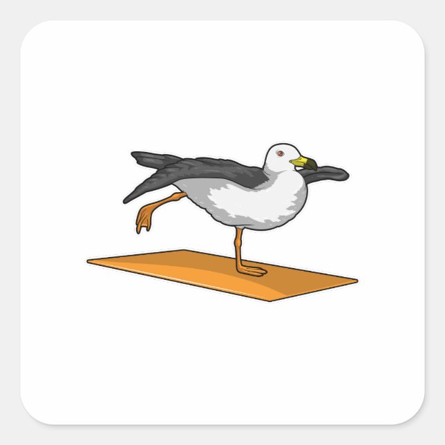 Seagull Yoga Meditation Fitness Square Sticker (Front)