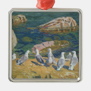 Seagulls, 1910 metal ornament
