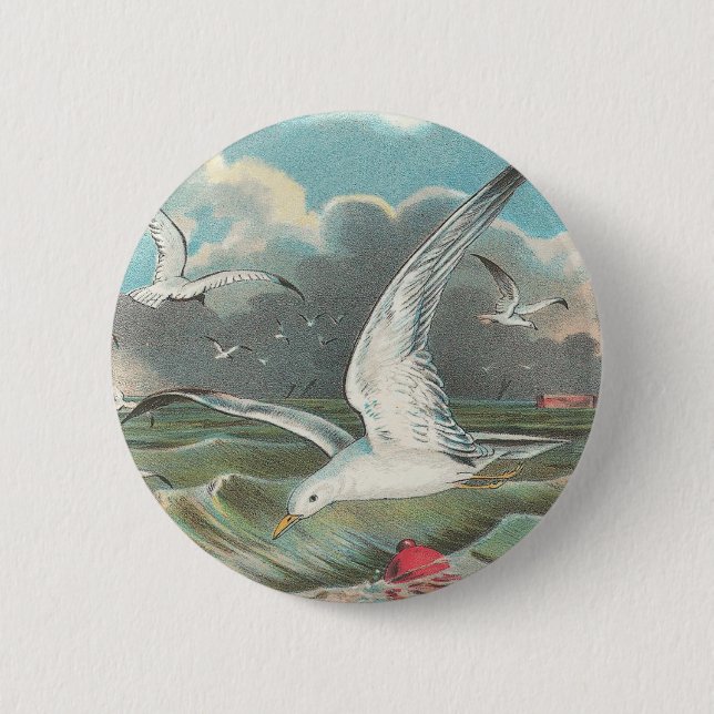 Seagulls 6 Cm Round Badge (Front)