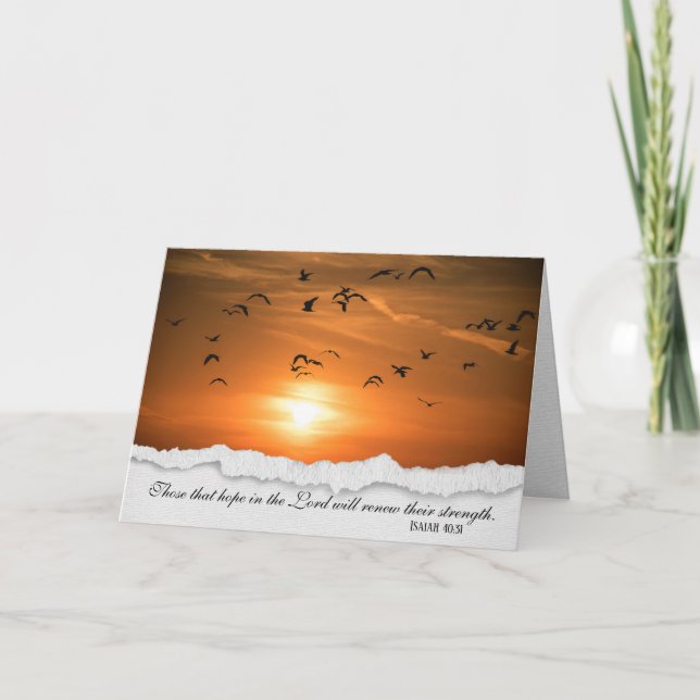 Seagulls At Sunset Sympathy Card (Front)