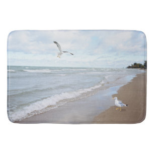 Seagulls at the Beach Bath Mat