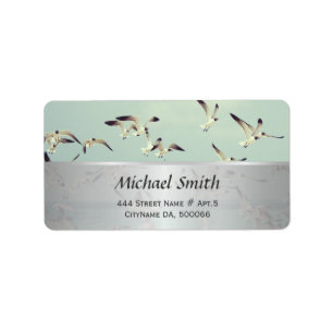 Seagulls Birds Animal Label