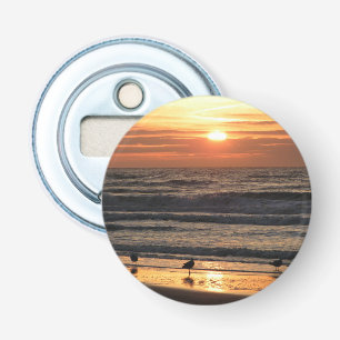 Seagulls by the Sea at Sunset  Bottle Opener