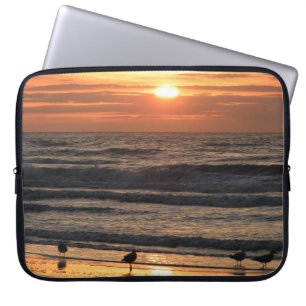 Seagulls by the Sea at Sunset  Laptop Sleeve