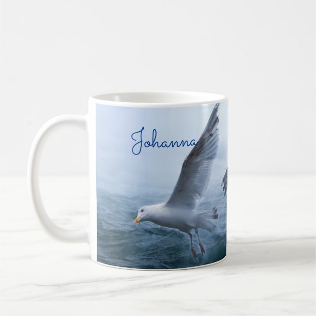 Seagulls Flight over the Sea Coffee Mug (Left)