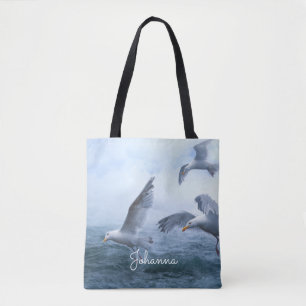 Seagulls Flight over the Sea Tote Bag