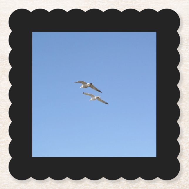 Seagulls Flying High - Paper Coaster (Front)