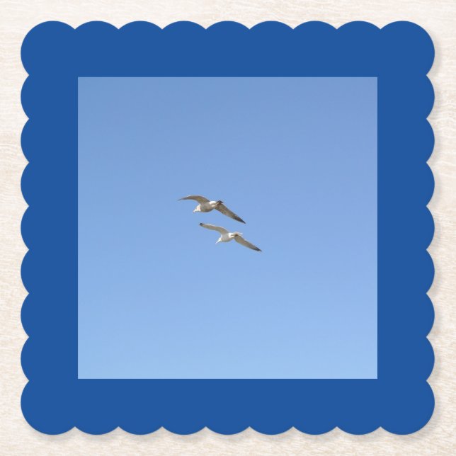 Seagulls Flying High - Paper Coaster (Front)