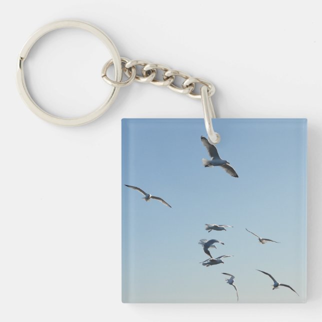 Seagulls Flying  Key Ring (Front)