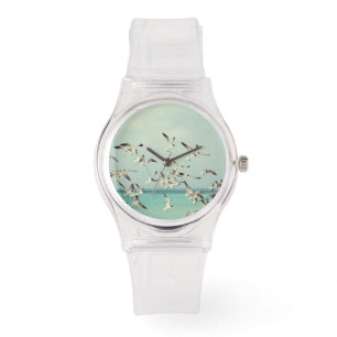 Seagulls Flying Over Ocean Watch