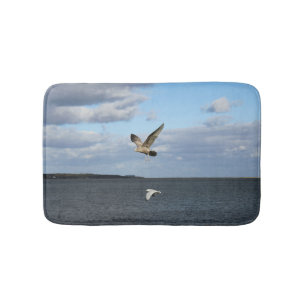 Seagulls in Flight Bath Mat