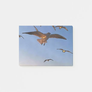 Seagulls In Flight Black Outline Art Post-it Notes