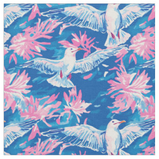 Seagulls in Pink Drift Fabric