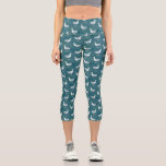 Seagulls Nautical Bird Capri Leggings<br><div class="desc">A flock of cheeky seagulls standing by the deep green ocean. Perfect for those who love sassy birds and the coast.  Original art by Nic Squirrell.</div>
