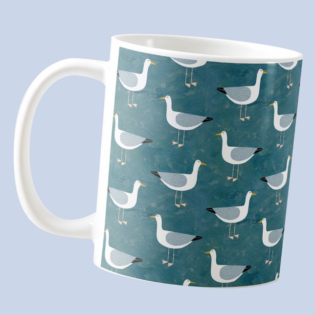 Seagulls Nautical Coffee Mug (Seagull nautical coffee mug)