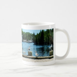 Seagulls on Pier Coffee Mug