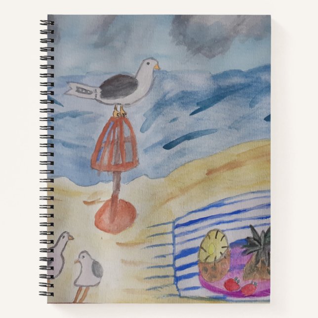 Seagulls on the Beach Notebook (Front)