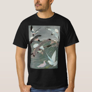 Seagulls Over Ocean Waves by Louis Agassiz Fuertes T-Shirt
