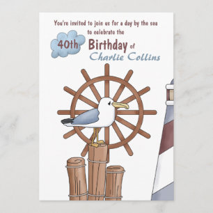 Seagull's Perch Nautical Invitation