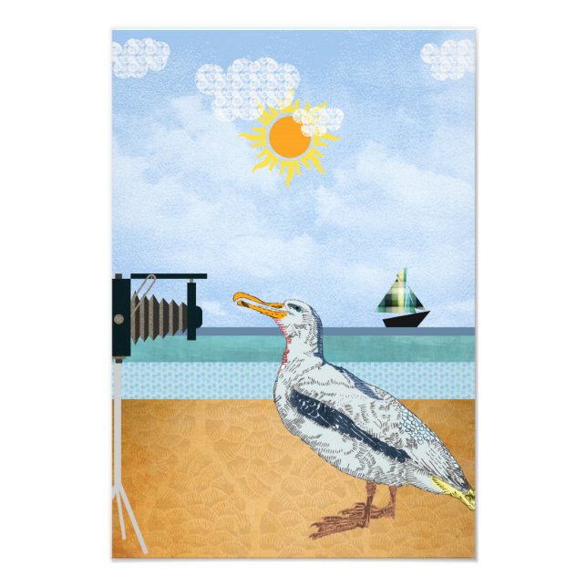 Seagulls selfies photo print (Front)