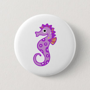 Seahorse 6 Cm Round Badge